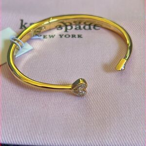 NWT Kate Spade Rock Solid Stone Heart Hinge Cuff W1